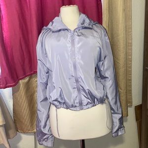 waterproof zip up lavender sweater